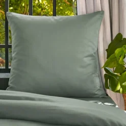 Federa cuscino letto quadrata in lyocell Tencel™ lavato (80 x 80 cm) Olivia Verde eucalipto