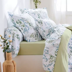Federa cuscino letto quadrato in raso di cotone (65 x 65 cm) Angèle Verde tiglio