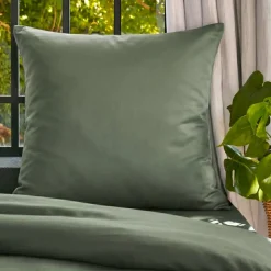Federa cuscino letto quadrato lyocell Tencel™ lavato (80 x 80 cm) Olivia verde rosmarino