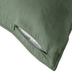 Federa cuscino letto quadrato lyocell Tencel™ lavato (80 x 80 cm) Olivia verde rosmarino