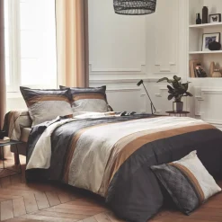 Federa cuscino letto quadrata in raso di cotone (65 x 65 cm) Tiago Nera
