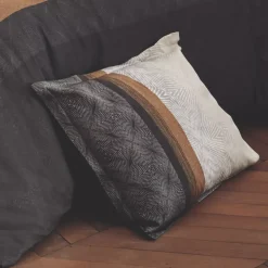Federa cuscino letto rettangolare in raso di cotone (50 x 70 cm) Tiago Nero