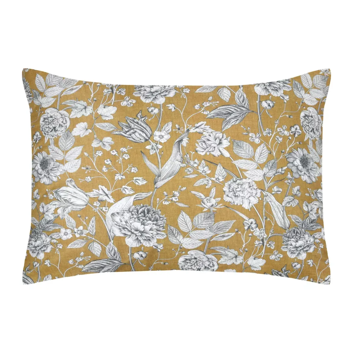 Federa cuscino letto rettangolare percalle di cotone (50 x 70 cm) Jacinthe Giallo senape