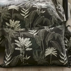 Federa cuscino letto rettangolare in raso di cotone (50 x 70 cm) Cayenne Nero