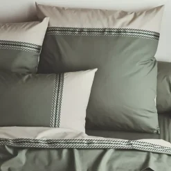 Federa cuscino letto rettangolare in percalle di cotone (50 x 70 cm) Noa Verde kaki