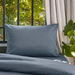 Federa cuscino letto rettangolare lyocell Tencel™ lavato (50 x 70 cm) Olivia Blu Stone