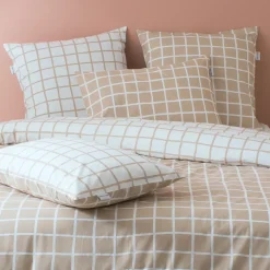 Federa cuscino letto rettangolare percalle di cotone (50 x 70 cm) Max Beige