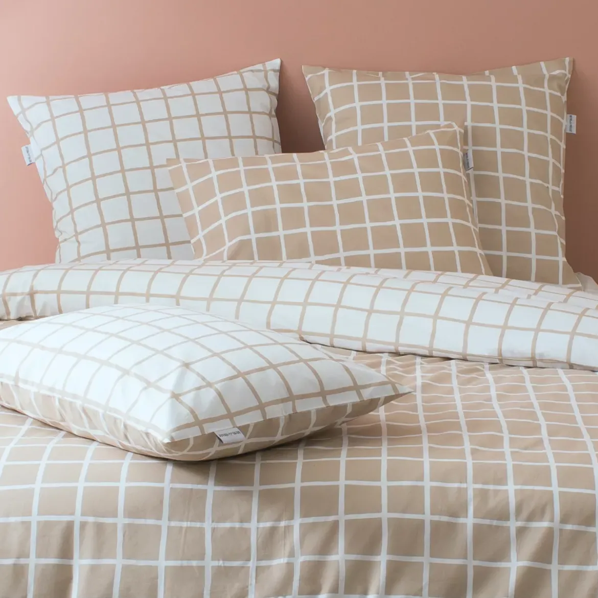 Federa cuscino letto rettangolare percalle di cotone (50 x 70 cm) Max Beige