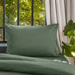Federa cuscino letto rettangolare in lyocell Tencel™ lavato (50 x 80 cm) Olivia Verde rosmarino