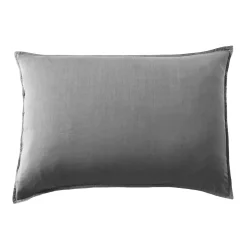 Federa cuscino letto rettangolare lyocell Tencel™ lavato (50 x 80 cm) Olivia Grigio granito
