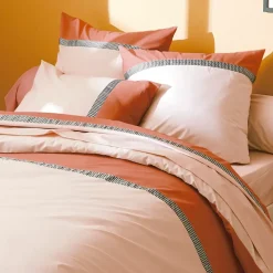 Federa cuscino letto rettangolare percalle di cotone (50 x 70 cm) Macassar Cognac