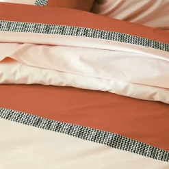 Federa cuscino letto rettangolare percalle di cotone (50 x 70 cm) Macassar Cognac