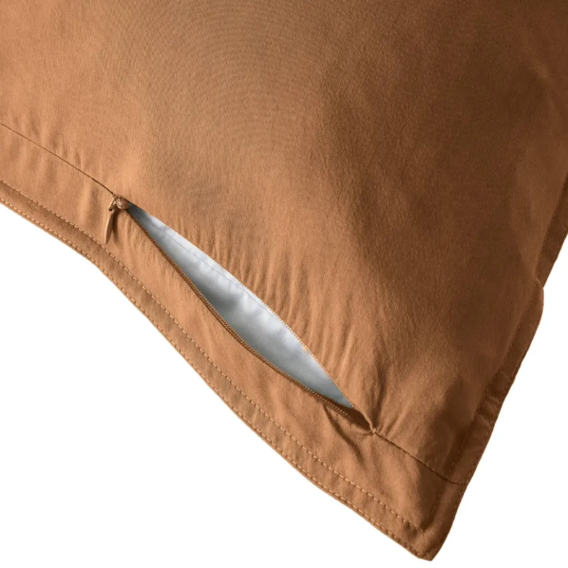 Federa cuscino letto rettangolare lyocell Tencelâ„¢ lavato (50 x 70 cm) Olivia Camel