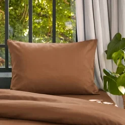 Federa cuscino letto rettangolare lyocell Tencelâ„¢ lavato (50 x 70 cm) Olivia Camel