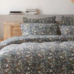 Federa cuscino quadrata garza di cotone (60 x 60 cm) Constance Blu notte