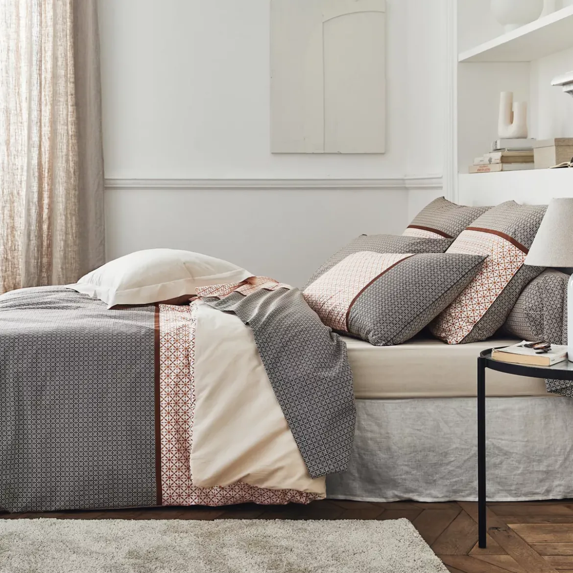 Federa cuscino quadrata in percalle di cotone (65 x 65 cm) Gabin Multicolore