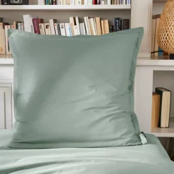Federa cuscino quadrata percalle di cotone (80 x 80 cm) Cali Verde eucalipto