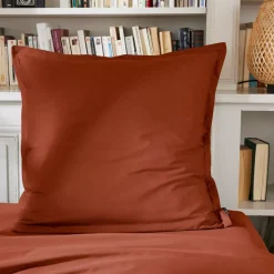 Federa cuscino quadrata percalle di cotone (65 cm) Cali Terracotta
