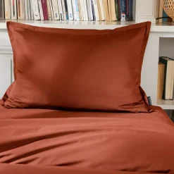 Federa cuscino rettangolare percalle di cotone (70 cm) Cali Terracotta