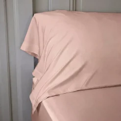 Federa per cuscino a rullo in satin di bambù (L185 cm) Sienna Rose blush