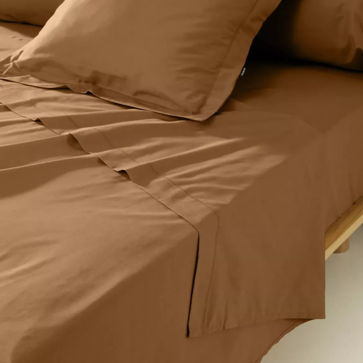 Federa per cuscino a rullo percale di cotone (L185 cm) Cali Camel
