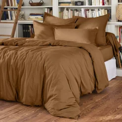 Federa per cuscino a rullo percale di cotone (L185 cm) Cali Camel