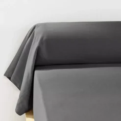 Federa per cuscino a rullo flanella di cotone (L185 cm) Nina Grigio antracite