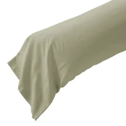 Federa per cuscino a rullo in percalle di cotone (L185 cm) Diane Verde Salvia