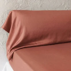 Federa per cuscino a rullo in lyocell Tencel™ lavato (27 x 185 cm) Olivia Terracotta
