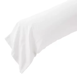 Federa per cuscino a rullo in percalle di cotone (L185 cm) Diane Bianco