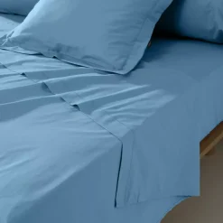 Federa per cuscino a rullo percalle di cotone (L185 cm) Cali Azzurro