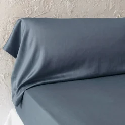 Federa per cuscino a rullo in lyocell Tencel™ lavato (27 x 185 cm) Olivia Blu Stone