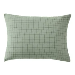 Federa per cuscino letto rettangolare in garza di cotone (50 x 70 cm) Gaïa Mix Verde eucalipto
