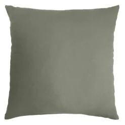 Federa per cuscino letto quadrata in garza di cotone (80 x 80 cm) Gaia Verde rosmarino