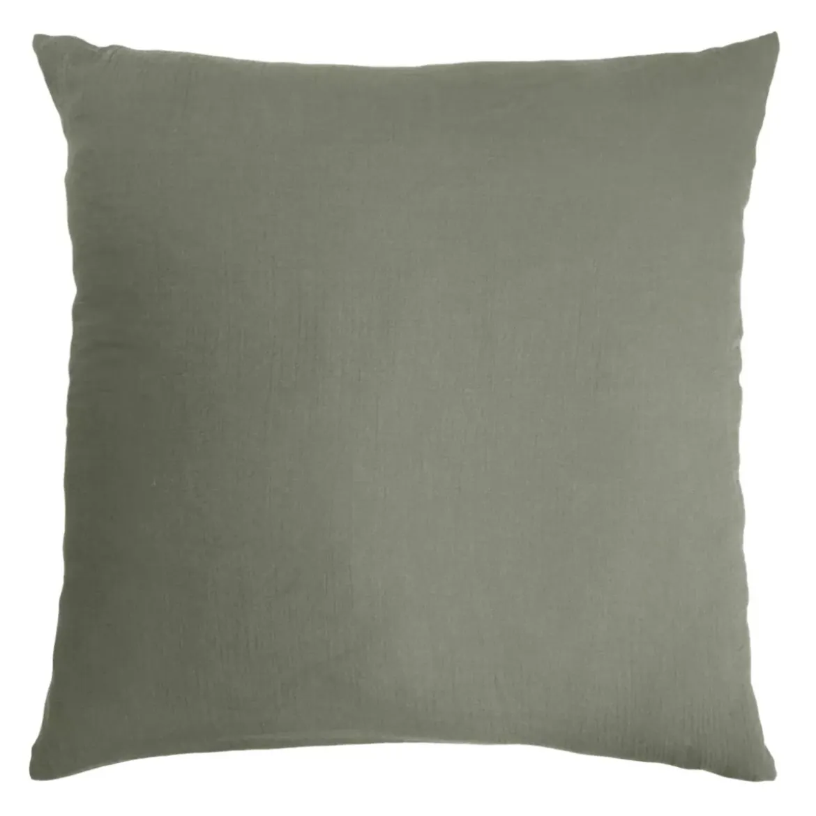 Federa per cuscino letto quadrata in garza di cotone (80 x 80 cm) Gaia Verde rosmarino