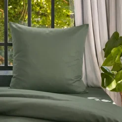 Federa per cuscino letto quadrata in lyocell Tencel™ lavata (63 x 63 cm) Olivia Verde rosmarino