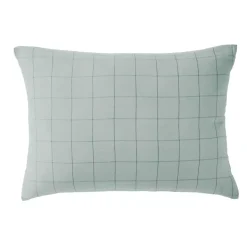Federa per cuscino letto rettangolare in garza di cotone (50 x 70 cm) Gaia Match Verde eucalipto