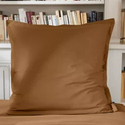 Federa per cuscino quadrata in percalle di cotone (65 x 65 cm) Cali Camel