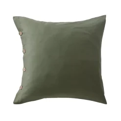 Federa per cuscino quadrato in percalle di cotone (65 x 65 cm) Diane Verde Rosmarino