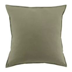 Federa per cuscino quadrata flanella di cotone (63 x 63 cm) Nina Verde rosmarino