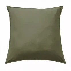 Federa per cuscino quadrata in raso di bambù (80 x 80 cm) Sienna Verde rosmarino