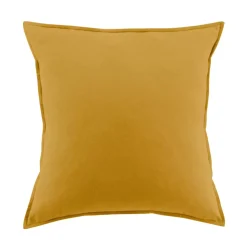 Federa per cuscino quadrata flanella di cotone (63 x 63 cm) Nina Giallo ocra