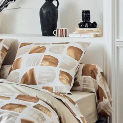 Federa per cuscino quadrata in cotone (65 x 65 cm) Arty Marrone segale