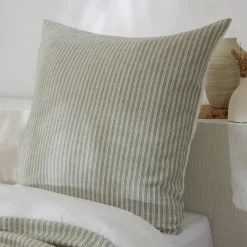 Federa per cuscino quadrata reversibile in cotone testurizzato e percalle (80 x 80 cm) Alice Verde