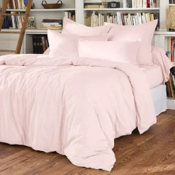 Federa per cuscino quadrata in percalle di cotone (80 x 80 cm) Cali Rosa cipria