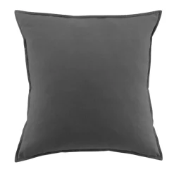 Federa per cuscino quadrata flanella di cotone (63 x 63 cm) Nina Grigio antracite