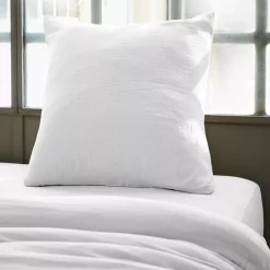 Federa per cuscino quadrato in garza di cotone (80 x 80 cm) Gaïa Bianco chantilly