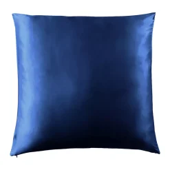 Federa per cuscino quadrata in seta di gelso (80 x 80 cm) Mizuki Blu marino