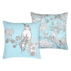 Federa per cuscino quadrato in percalle (63x63 cm) Merula Blu