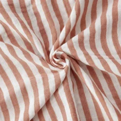 Federa per cuscino quadrata in garza di cotone (80 x 80 cm) Gaïa a righe Albicocca